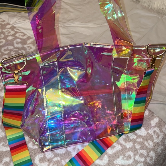 PLASTIC Iridescent BAG with STRAP - Picture 2 of 6